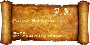 Palicz Marianna névjegykártya